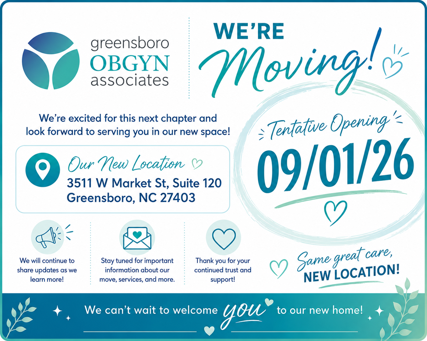 We're moving